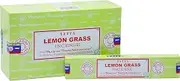 EARTH Satya Lemon Grass Incense Sticks 15 GMS (Pack of 12) (Green Certified) Indian Perfumed Hand Rolled Agarbatti Perfect for Worship,Relaxation, Medication.