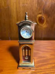 Gold Mini Grandfather Style Elgin Clock 4 Inches High