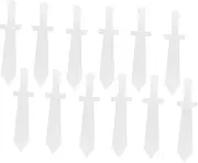 MUCKLILY 12pcs Graffiti Sword Viking Costume Accessory Pirate Party Pretend Play Sword Costume Accessories Halloween Cosplay Props Dress up Knight Dress up Cardboard White