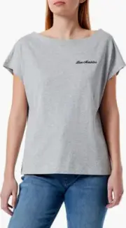 BNWT Beautiful Designer Love MOSCHINO Ladies Gray S/S Cotton Top T Shirt 42/6