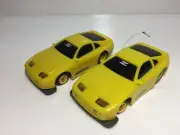 TYCO~TCR~NISSAN 300 ZX Both shades of YELLOW Slotless Cars BRAND NEW Aurora AFX