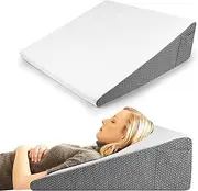 Krightlink Bed Wedge Pillow for Headboard Gap, Twin/Full/Queen/King Size Bed Wedge Gap Filler Mattress Wedge Filler(0-8") Triangle Bloster Pillow Wedge with 2 Side Pocket (8" Triangle)