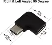 USB-C USB C Type C Male to Female Right Angle USB Type C Adaptor - USB 3.1 Gen 4