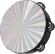 Tambourine Drum, Excellent Wood Lightweight Double Row Jingles Drum Easy for Kids Music Early Education (10 Inch)