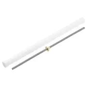 1 Pcs 430mm Lead Screw with Tr8x8 Brass Nut and Plastic Packaging Tube, Silver