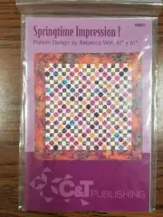 Springtime Impression I Quilt Pattern by Rebecca Wat 61x61 New