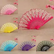 Vintage LACE FAN Folding Hand Held Dance Party Wedding Portable Fan Fancy Dress