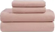 LANE LINEN Cotton Flannel Queen Bed Sheets Set - Brushed for Extra Softness - Durable Queen Size 100% Cotton Sheets Set - Cozy Flannel Bed Sheets Queen Size, Deep Pocket Queen Sheet Set - Sepia Rose