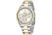 Maserati Competizione Two Tone Stainless Steel Silver Multifunction Dial Quartz R8853100021 100M Men's Watch
