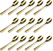 15 Packs Demitasse Espresso Spoons, 4.3 Inch Mini Gold Coffee Spoon, Stainless S