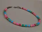 Colorful Glass Seed Beads Anklet or Necklace Beaded Boho Summer Jewelry Women
