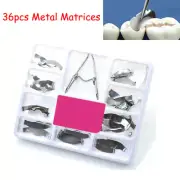 36PCS Disposable Dental Matrices Sectional Contoured Bands Wedges w/Spring Clip