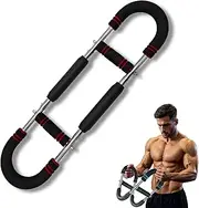 Twister Arm Trainer, 40-100LB Adjustable Chest & Arm Workout Equipment, Portable Power Twister Bar with Detachable Design, Strength Training for Men & Home Gym Fitness (Red black)