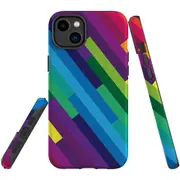 For iPhone 14 Plus Case Tough Protective Cover, Rainbow