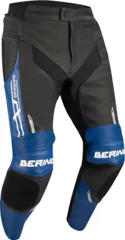 Bering Snap, leather pants , color: Black/Blue/White , size: 3XL
