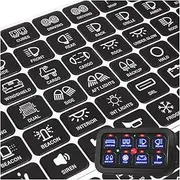 120PCS Car Panel Sticker, Auto Label Decal Kit for Switch Panel AR-800, BA80, GA80, GB80, BB80, BC60, GC60, Text Sticker for Car Dashboard, Boat, RV, Truck Vehicle