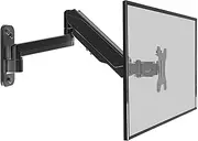 WORLDLIFT Monitor Arm Wall Mount Bracket for PC Monitor & TV - to Fit Screens 17 to 32 inches, Ergonomic Adjustable Gas Spring Single Arm Support 8 kg/17.6lbs Monitor, VESA 75x75, 100x100 mm