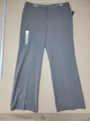 NWT~NICOLE MILLER New York Women's Size 14 - 16 Flat Front Dress Pants Gray