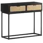 Solid Mango Wood Console Table Hallway Entry Desk Display Shelf Drawers