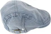 [WOFASHPURET] Minimalist Denim Beret Cap Ponytail Hat for Women French Beret in Denim