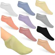 [TINEASUR] 12 Pairs Women Cotton Ankle Socks Low Cut Tabi Socks for Running Casual Breathable No Show