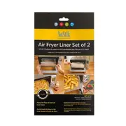 2pc Nostik Reusable 31x40cm Rectangular Air Fryer Basket/Floor Liner Set Beige