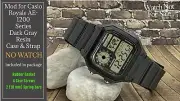 Dark Gray & Black Resin Mod Case & Strap for Casio Royale AE-1200 NO WATCH