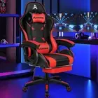 ALFORDSON Computer Gaming Chair with Massage Lumbar Cushion and Footrest, Erg...