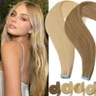 Russian 100% Real Thick Tape In Human Hair Extensions Full Head Weft Long BLONDE