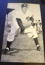 RARE Baseball Real Photo Postcard HOF Player Don Larsen Perfect Game Mint