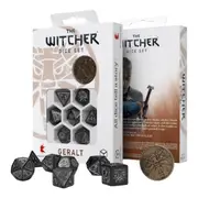 Q Workshop The Witcher Dice Set Geralt - Silver Sword Dice Set 7 With Coin