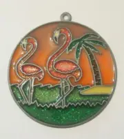 ROUND FLAMINGO SUNCATCHER (BIRD/BIRDS FLAMINGO SUNCATCHERS)