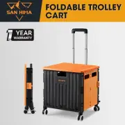 San Hima Shopping Trolley 70L Foldable Camping Cart Grocery Basket 360° Wheel