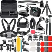 50-in-1 Action Camera Accessory Kit Compatible GoPro Hero 11-7, Max, Fusion, Insta360, DJI, Osmo Action, AKASO