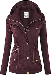 [Lock and Love] LL Womens Casual Anorak Jacket with Hoodie