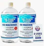 [Power Made] Ice Machine Cleaner & Descaler 16 fl oz 4 Uses | Nickel Safe Formula, Crystal Clear Ice Guaranteed | Compatible with Whirlpool, Scotsman, Manitowoc, Follet & More | Made in USA (2)