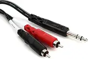 Hosa 1/4 Inch TRS to Dual RCA Insert Cable, 1 Meter, Red and Black