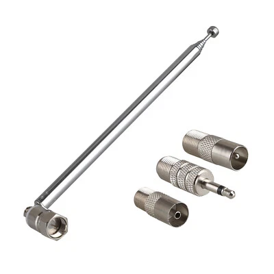 F Type Radio Antenna For Bose Wave FM Telescopic Aerial+3.5mm Adapter Connectov