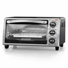 BLACK+DECKER 4-Slice Toaster Oven, Even Toast Technology, Fits a 9" Pizza, Black