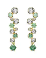 Swarovski Constella White & Green Crystal Linear Drop Earrings