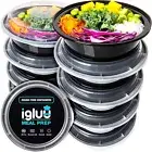 10 pieces Round Plastic Meal Prep Containers - Reusable BPA Free Food Containers