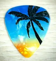 TROPICAL - HAWAII - MAUI - PALM SUNSET - GUITAR PICK