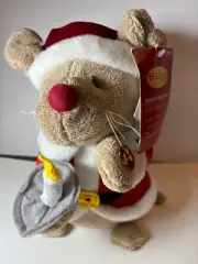 NWT plush mouse 12" singing candle flickers light Holiday living. "Twas Night...