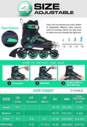 Adjustable Inline Skates Full Light up Wheels Outdoor Roller Skates
