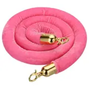 Pink Velvet Stanchion Rope Crowd Control Barrier Rope(Golden,5 Feet)