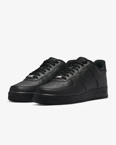 Nike Air Force 1 Low Triple Black Shoes Casual Mens Kids Size 4y Womens 5.5