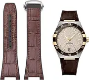 [NGALJJ] For Omega Constellation Double Eagle Series Watchband Manhattan Rubber Cowhide Male Observatory Strap Notch 25-14mm