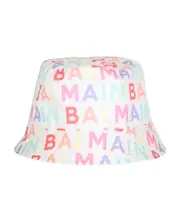 Sun hat with Balmain logos 1 White