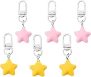 [Xiyantiji] Cute Star Keychains for Teen Girls Pink Yellow Star Key Chain Accessories for Car Keys Backpack Bag Star Charms Pendant Gifts for Students Kids