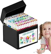 Alcohol Markers Brush Tip, Odorless Quick-Drying Double Tip Markers - Fade-Resistant Waterproof Paint Pens For Painting, Kids Art, Sketching